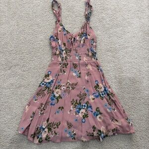 Reformation Floral Pink Sleeveless Mini Dress